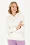 Women's Ecru Hooded Basic Sweatshirt 50271557 -Vr019