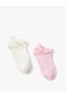 Set of 3 Booties Socks with Pompom Detail - 2