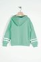 Hooded Long Sleeve Cagla Green Color Girl's Sweatshirt - 2