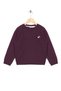 Crew Neck Long Sleeve Heart Embroidered Murdum Color Girl's Sweatshirt