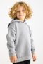 Hooded Long Sleeve Gray Color Girl's Sweatshirt