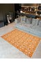 Paris Collection Orange Themed Geometric Motif Patterned Creative Modern Decorative Carpet 176 - 2