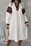 Women's White Embroidered Dress