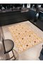 Paris Collection Yellow Themed Geometric Motif Patterned Modern Decorative Carpet 174