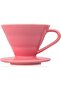 ماكينة تحضير قهوة يدوية فاخرة V60 Coffee، 4 قطع، مع مقياس وقمع وفلتر وأداة تقديم، مجموعة 02 باللون الوردي - 3