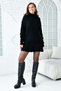 Women's Black Knitwear Fabric Oversize Turtleneck Sweater and Pleated Detail Mini Skirt Two-Piece Set 9903 - 7