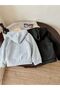 2-Piece Basic Cotton Children's Zippered Cardigan - Gray Black Girls' Boys' Winter Hoodie - 2