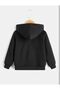 Heart Butterfly Logo Cotton Children's Zipper Cardigan - Black Printed Girls Boys Winter Hoodie - 2