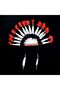 White Feathered Black Red Large Indian Native American Headdress - 3