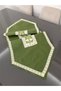 Pistachio Green Cross Stitch Processing French Laced Linen Runner
