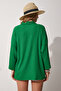 Green Textured Layered Collar Seasonal Jacket - Ldd0092 - 5