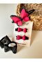 Butterfly Black Pink Mixed 5-Piece Crown Elastic Clip Buckle Set - 5
