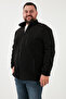 Regular Fit Mock Neck Zippered Large Size Fleece Cardigan Men's Cardigan 5906028B