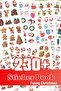 New Year Sticker, 230 Piece Sticker Set, Sticker Notebook, Sticker Book, New Year Ornament, New Year Decoration