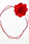 Flower Choker Necklace Linen Red Rose Serrated Design (120cm) - 2