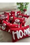 New Year Christmas Themed Punch Embroidered Throw Pillow Cover - 8