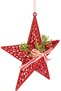 Christmas Ornament, Star, New Year's Decorated, Bow, Berries, Red - 28X29 cm - 2