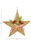 Christmas Ornament, Star, New Year's Decor, Bow, Berries, Gold - 25X25 cm - 4