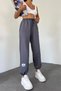 Women's Anthracite Adjustable Leg Oversize Loose Pants/Sweatpants - 7