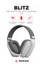 BLITZ Beyaz/Gri Wireless 2.4G+ Bluetooth Mikrofonlu Kablosuz Oyuncu Kulaklığı