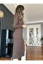 Brown Slit Dress - 6