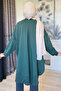 Dark Green Women's Zippered Hijab Cardigan - 4