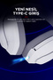 BLITZ Beyaz/Gri Wireless 2.4G+ Bluetooth Mikrofonlu Kablosuz Oyuncu Kulaklığı - 8