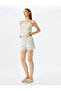 Shorts Pajama Bottoms with Textured Lace Detail