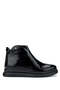 Women's Genuine Leather Black Patent Leather Casual Boots
