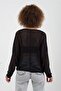Black Silver Glitter Mesh Blouse - 6
