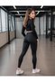 High Waist Printed Stretchy and Waist Basen Recovery Sports Fitness Pilates Yoga Black Leggings - 3