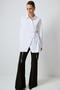 Waist Tie Asymmetric Cut Shirt