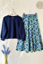 Sare Skirt Blouse Set - Indigo - 2