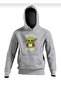 Unisex Gray Print Oversize Hooded Sweatshirt - 4