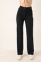 Women's Navy Blue High Waist Ribbed Stitched Lycra Knitted Trousers - 2