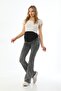 Maternity Stretchy Waistband Adjustable Waist Spanish Leg Jeans Anthracite - 3
