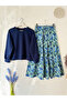 Sare Skirt Blouse Set - Indigo - 4