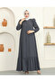Crepe Fabric Hijab Ferace / F0134 - Anthracite