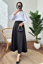 4105 Puff Scuba Flared Skirt - Black - 3