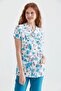 Turquoise Toothpaste Patterned Single Top Terikoton Thin Fabric Dr Grays Cut Jersey - 2