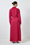 A-Line Buttoned Satin Dress - 3