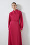 A-Line Buttoned Satin Dress