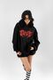 Red Dusk Printed Oversize Unisex Black Hoodie - 7