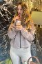 Beige Zippered Hooded Long Sleeve Short Cardigan Mg2214 - 6