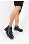 Black Color Leather Rubber Sole Lace-Up 36-37-38-39-40 Size Women's Boots - 3
