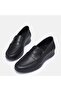 Women's Wedge Heel Loafers - Genuine Leather, Black, Large Size 41-44 - 2