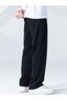 Black Baggy Oversize Straight Leg Sweatpants - 2