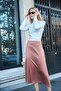 Women's Lycra Light Shiny Stylish Fabric Off-The-Shoulder Gathered Front Long Sleeve Body Blouse-Cream - 2