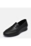 Women's Wedge Heel Loafers - Genuine Leather, Black, Large Size 41-44 - 6