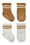 Organic Baby Girl and Boy 2-Piece Non-Slip Combed Cotton Socks with Hoops - 4